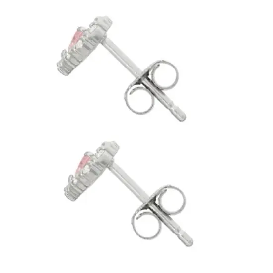 0.52 CT. T.W. Children's Round and Heart-cut Cubic Zirconia Stud Earrings In Sterling Silver image {1}