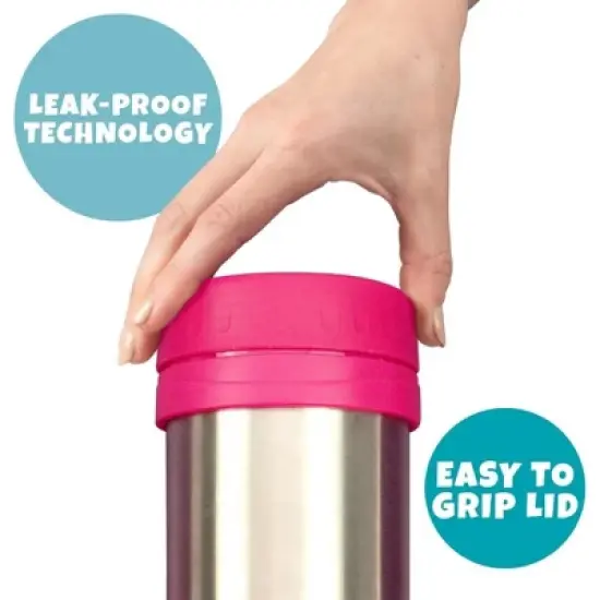 Bentology Stainless Steel Vacuum Insulated Food Jar - 17 oz Pink - Large Lunch Jar for Soup and more - Contains No Phthalates, BPA, or PVC image {2}