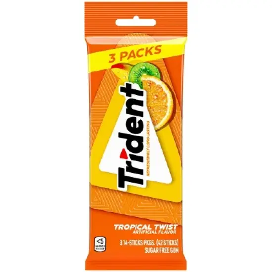 Trident Tropical Twist Chewing Gums - 2.816oz/3pk image {1}