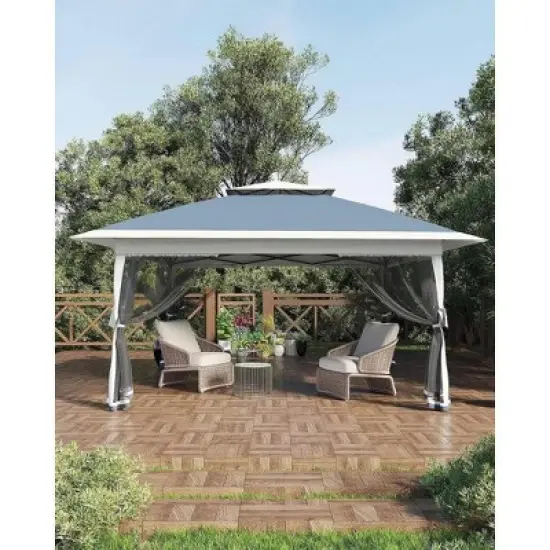 13x13 Ft Pop Up Canopy Tent with Mosquito Netting &  Carrying Bag, Instant Portable Shelter, Heavy Duty Foldable Gazebo for Outdoor Backyard image {12}