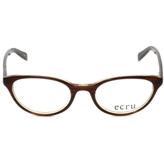 Ecru Designer EyeGlasses Daltrey-004 Brown Layered Crystal 50mm 21 POWER CHOICES image {1}