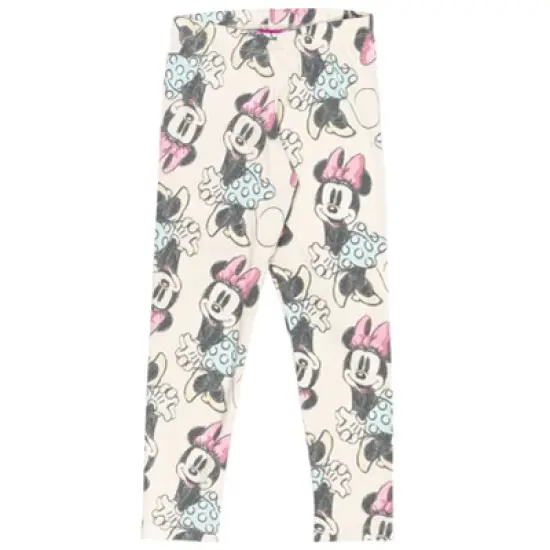 Mickey Mouse & Friends Minnie Mouse Girls Pullover Fleece Sweatshirt Leggings and Scrunchie 3 Piece Outfit Set Little Kid to Big Kid image {5}