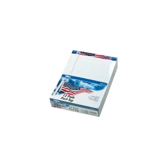 TOPS American Pride Writing Pad Legal/Wide 8 1/2 x 11 3/4 White 50 Sheets Dozen 75111 image {1}