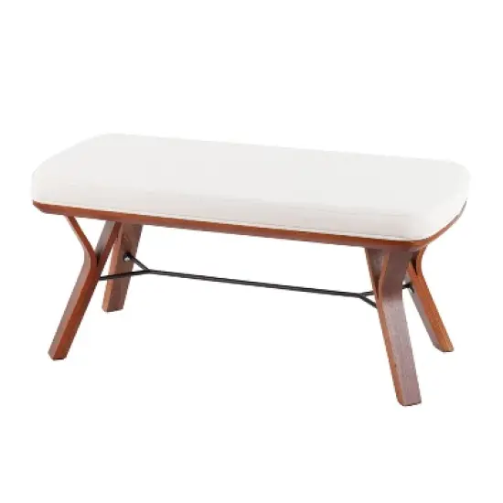 42" Folia Bench Polyester/Wood Walnut/Cream - LumiSource image {2}