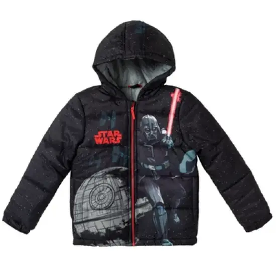 Star Wars TIE Fighter Darth Vader Zip Up Puffer Jacket Little Kid to Big Kid image {2}