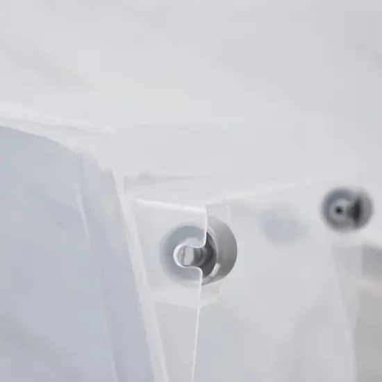 HANAMYA 15 Liter Food Storage Lidded Container with Handle, Wheels, and Measuring Cup for 30 Pounds of Rice, Flour, or Pet Food, Clear image {3}