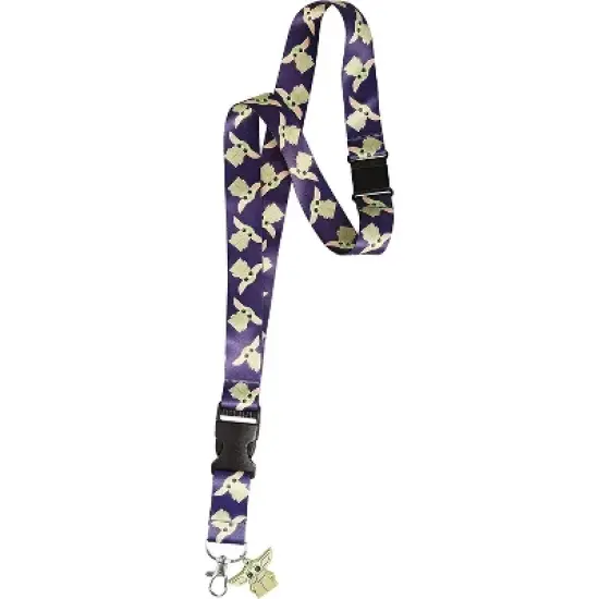 Disney Star Wars The Mandalorian Lanyard and Retractable Badge Reel Set, Grogu Print Lanyard with Matching Badge Reel ID image {2}