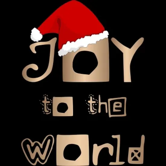Women's Design By Humans Christmas Design - Joy to the World in Gold Design and Red By SimplyDesign Racerback Tank Top image {1}