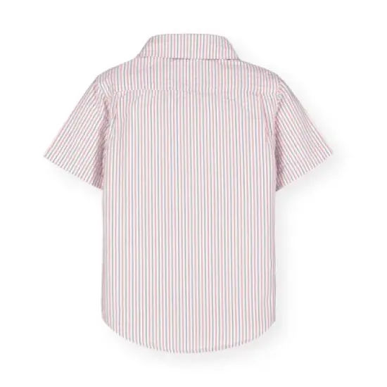 Hope & Henry Boys' Seersucker Short Sleeve Button Down Shirt, Infant image {3}