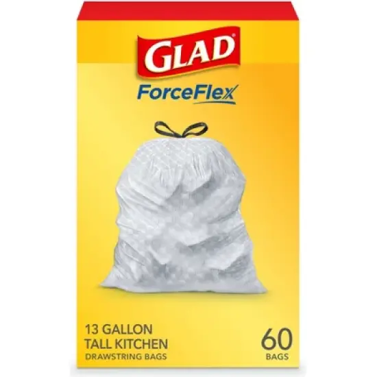 Glad ForceFlex Tall Kitchen Drawstring Trash Bags - Unscented - 13 Gallon image {12}