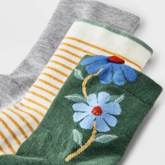 Women's 3pk Mid Crew Socks - A New Day&trade; image {2}