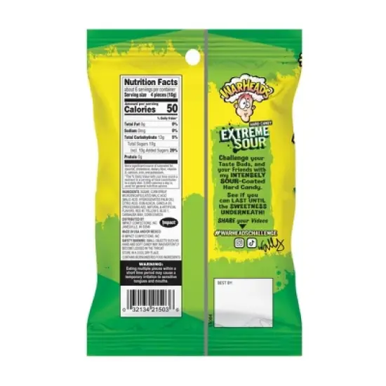Warheads Extreme Sour Hard Candy - 3.25oz image {1}