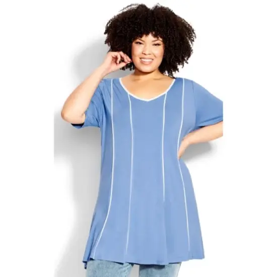 Women's Plus Size Swing Panel Tunic - sky blue | AVENUE image {4}