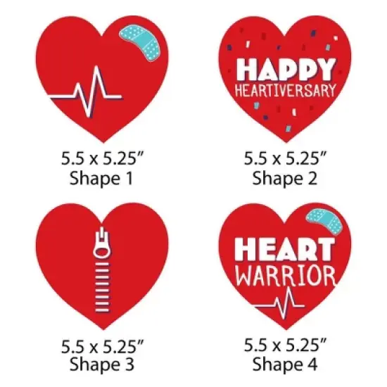 Big Dot of Happiness Happy Heartiversary - Hearts Decorations DIY CHD Awareness Essentials - Set of 20 image {5}