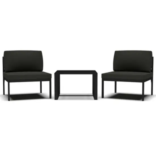 vidaXL 3 Piece Patio Sofa Set with Cushions Aluminum Anthracite image {11}