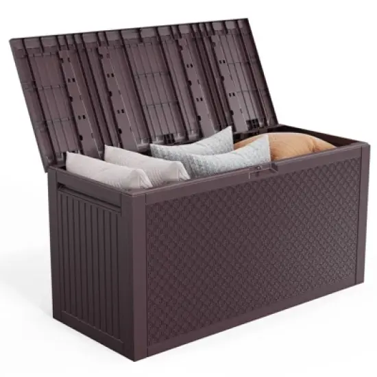 Karl Home 90 Gallons Plastic Deck Box Outdoor Storage image {7}