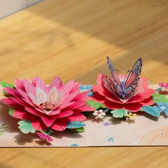 Frndly by Paper Love, 3D Bloom and Butterfly Pop Up Card, For All Occasion - Handcrafted 100% Recycled and Eco-Friendly, 8" x 6" Cover image {5}