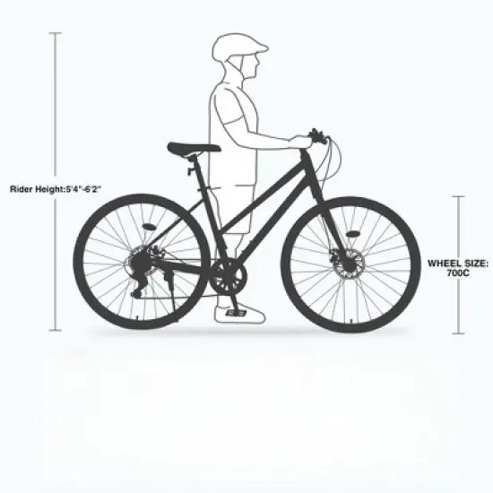 INFURNIC Bicycles, Hybrid bike with 7-speed, City Bicycle For men women, Blue, 68.8"*25.5"*39.9" image {4}