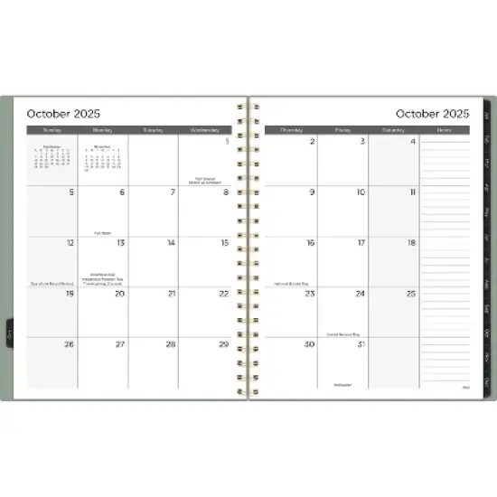 Mead 2025-2026 Weekly/Monthly 11"x9.375" Sage Large Planner image {1}