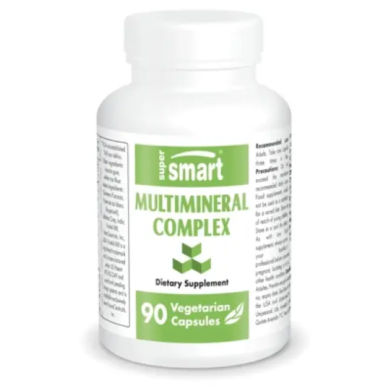 SuperSmart Multimineral Complex Supplement - with Magnesium, Zinc, Boron, Calcium, Iodine, Potassium | Non-GMO & Gluten Free - 90 Vegetarian Capsules image {1}