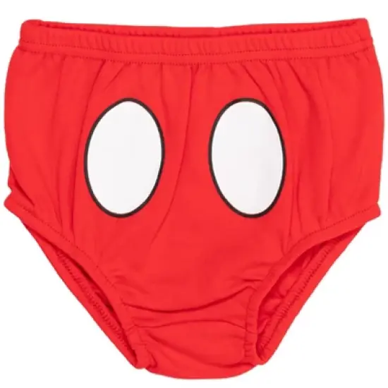 Disney Mickey Mouse 1st Birthday Cosplay Graphic T-Shirt Diaper Cover and Hat 3 Piece Outfit Set White/Red  image {4}