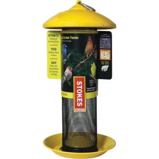Stokes Select 13 In. 1 Lb. Capacity Yellow Finch Screen Feeder image {1}