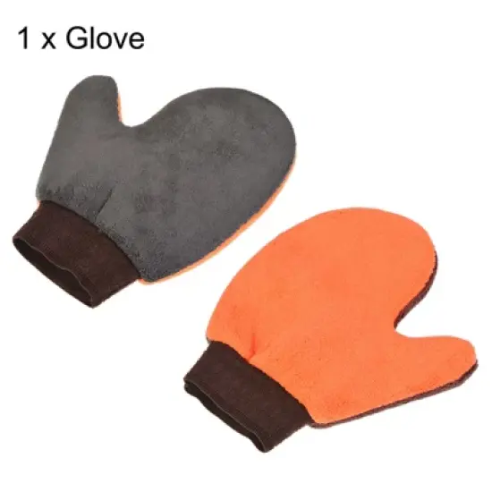 Unique Bargains Microfiber Wash Gloves Chenille Sponge Mitten Dry Duster with Thumb for House Cleaning image {2}