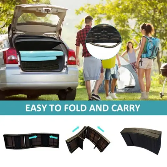 Tangkula 2-Piece Patio Adjustable Rattan Chaise Lounge Chair Folding Reclining Wicker Chair image {8}