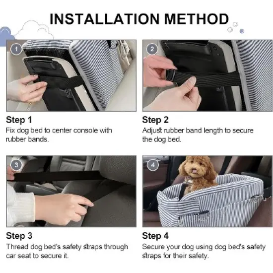 MaseiKar Foam Center Console Dog Car Seat for Small Dogs Under 13 lbs, Ultimate Safety Puppy Cat Booster Seat, Portable Small Pet Carrier image {6}