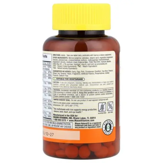 Mason Vitamins Mason Daily Multiple Vitamins With Iron Tablets image {2}