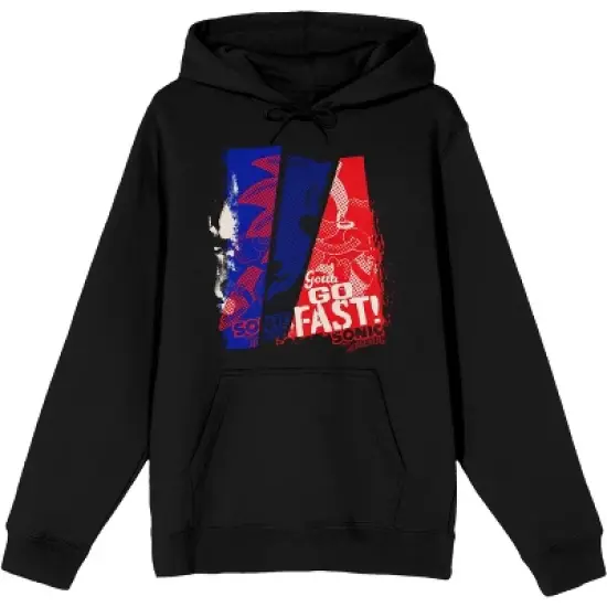 Sonic The Hedgehog Gotta Go Fast Colored Dots Men's Black Sweatshirt image {2}