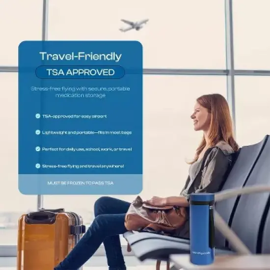 4ALLFAMILY Nomad Medium & Big Diabetes Insulin and Medication Coolers, Blue or Red, TSA Approved Biogel Ice Pack image {5}