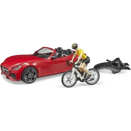 Bruder Roadster with Road Bike and Figure image {2}