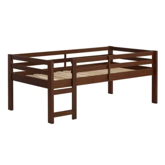 Twin Indy Solid Wood Low Loft Bed Walnut - Saracina Home image {1}