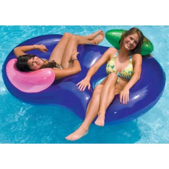 Swim Central 76" Inflatable Purple Side By Side Swimming Pool Lounger Raft image {3}