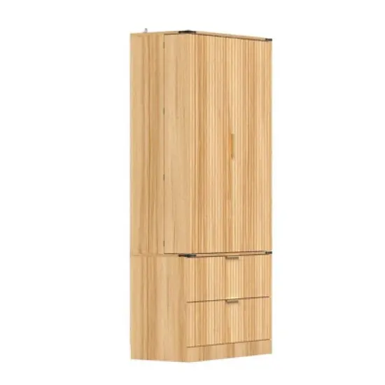 FUFU&GAGA Large-Capacity Pantry Cabinet,Food Storage Pantry with Drawers,Farmhouse Kitchen Hutch,Adjustable Shelves,Cupboard for Kitchen Organization image {7}