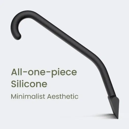 BRINJOY Shower Squeegee for Glass Doors, All-One-Piece Silicone with Built-in Hook Design for Easy Hanging and Cleaning, 10 Inch Black image {4}