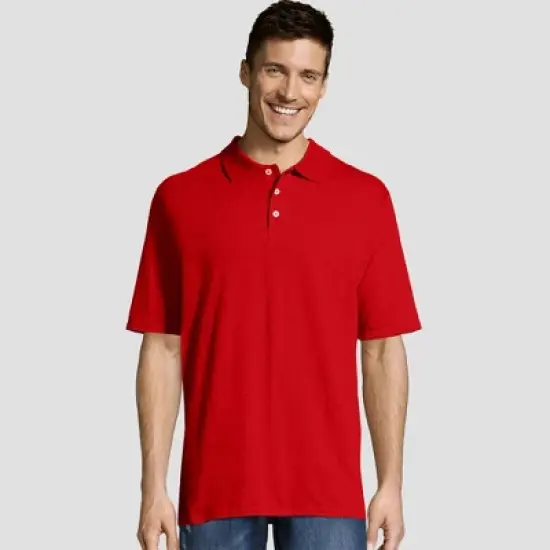 Hanes Men's X-Temp Jersey Polo Short Sleeve Shirt image {3}