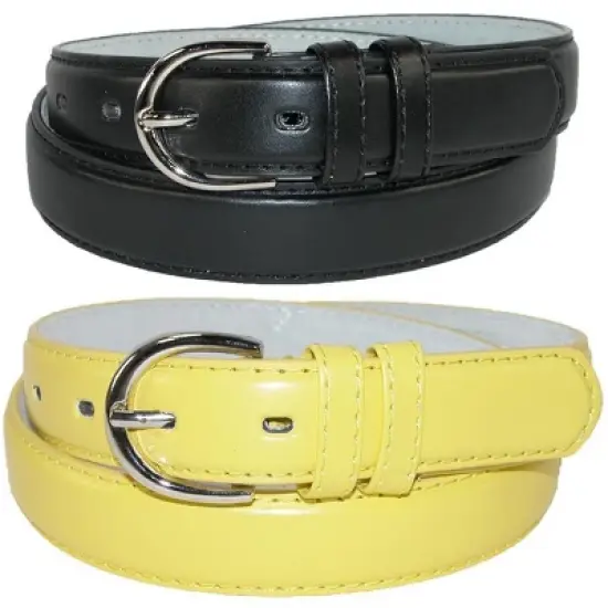 CTM Women's Leather 1 1/8 Inch Dress Belt (Pack of 2 Colors) image {5}