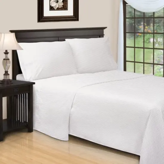 Premium 600-Thread Count Cotton Stripe Deep Pocket Sheet Set by Blue Nile Mills image {1}
