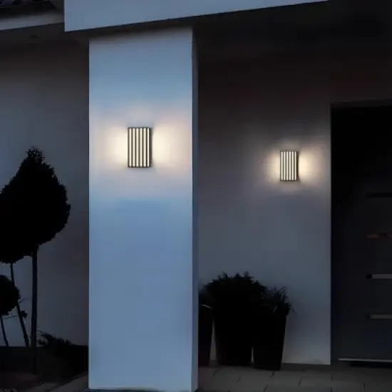 C Cattleya 2-Pack Modern Black Aluminum LED Outdoor Indoor Wall Lights image {4}