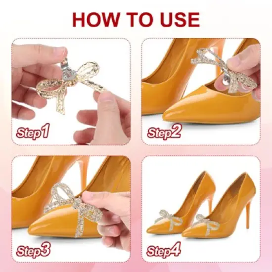 Unique Bargains Detachable Classic Fashion Sparkling Rhinestone Shoe Clips 1 Pair image {3}