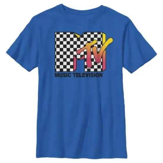 Boy's MTV Checkered Fade Logo T-Shirt image {3}