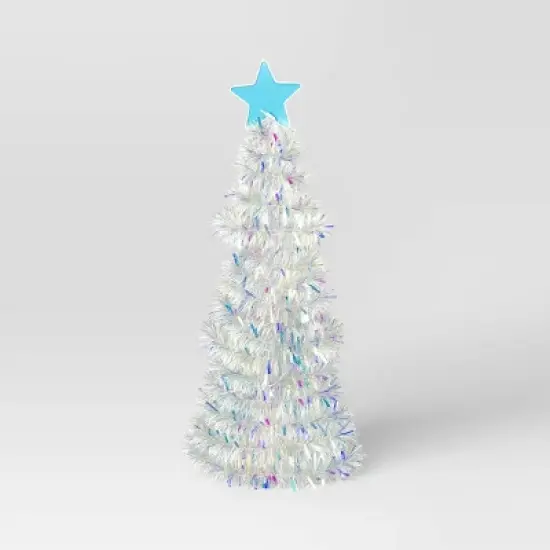 Incandescent Tinsel Tree with Plastic Tree Topper Star Christmas Novelty Sculpture Light with Clear Color Light Bulb- Wondershop&trade; image {2}