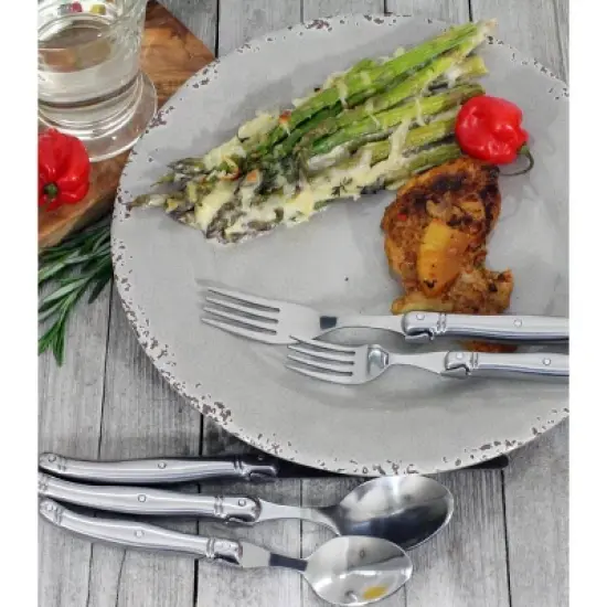 French Home Laguoile 20pc Stainless Steel Silverware Set Silver: Flatware Set, Service for 4, Dishwasher-Safe image {4}