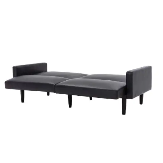 Faux Leather Futon Sofa with Arms Black - Room Essentials&trade; image {8}