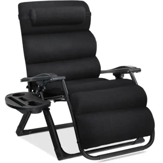 Best Choice Products Oversized Zero Gravity Chair, Folding Recliner w/ Removable Cushion, Side Tray image {11}