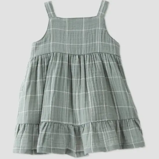 little Planet By Carter's Baby Spring Plaid Gauze Dress - Green image {1}