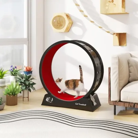 Sandinrayli Cat Treadmill Wheels for Indoor Cats, Black image {3}
