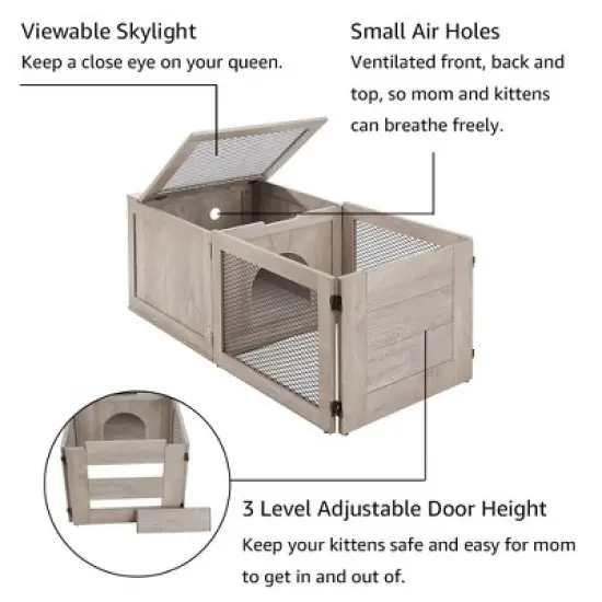 unipaws 3 in 1 Mutil Purpose Cat Birthing Nesting Box image {3}